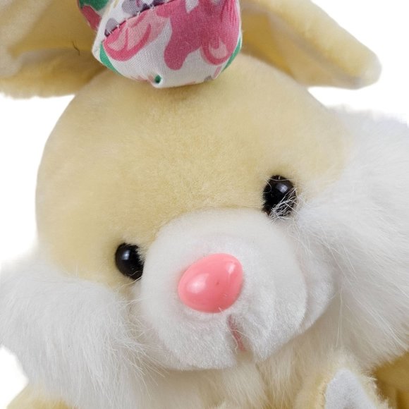 D & K Stores Bunny Rabbit Plush Mom Baby Yellow Stuffed Animal Bow Easter 10 in - Picture 2 of 8